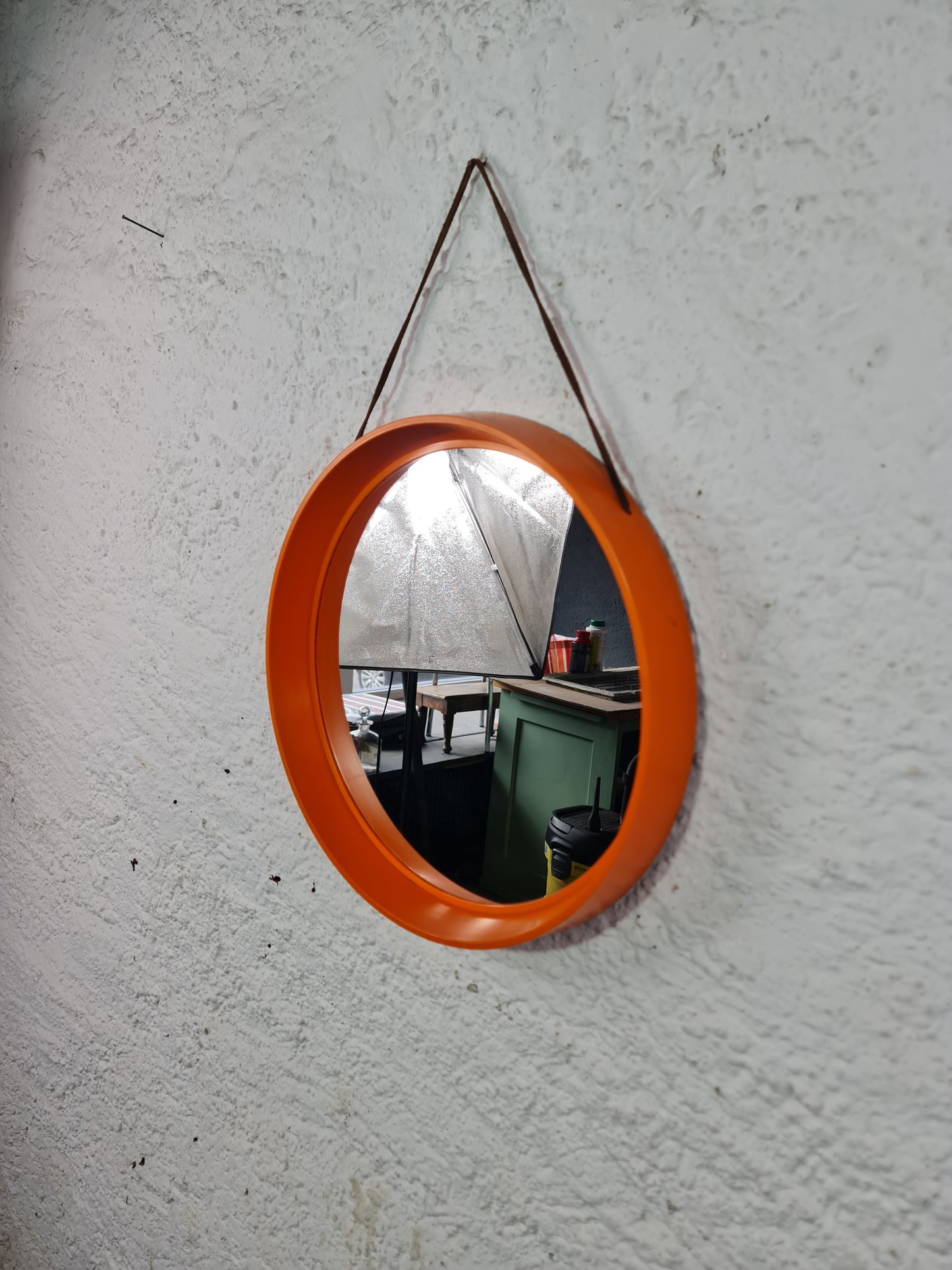 Orange Spiegel Wandspiegel Tablett 40 cm Kunststoff Design