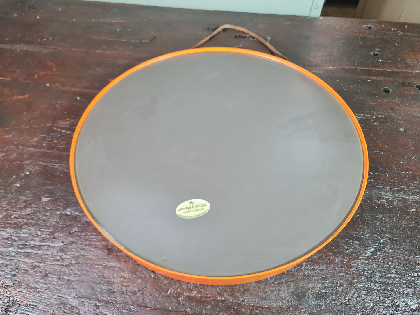 Orange Spiegel Wandspiegel Tablett 40 cm Kunststoff Design