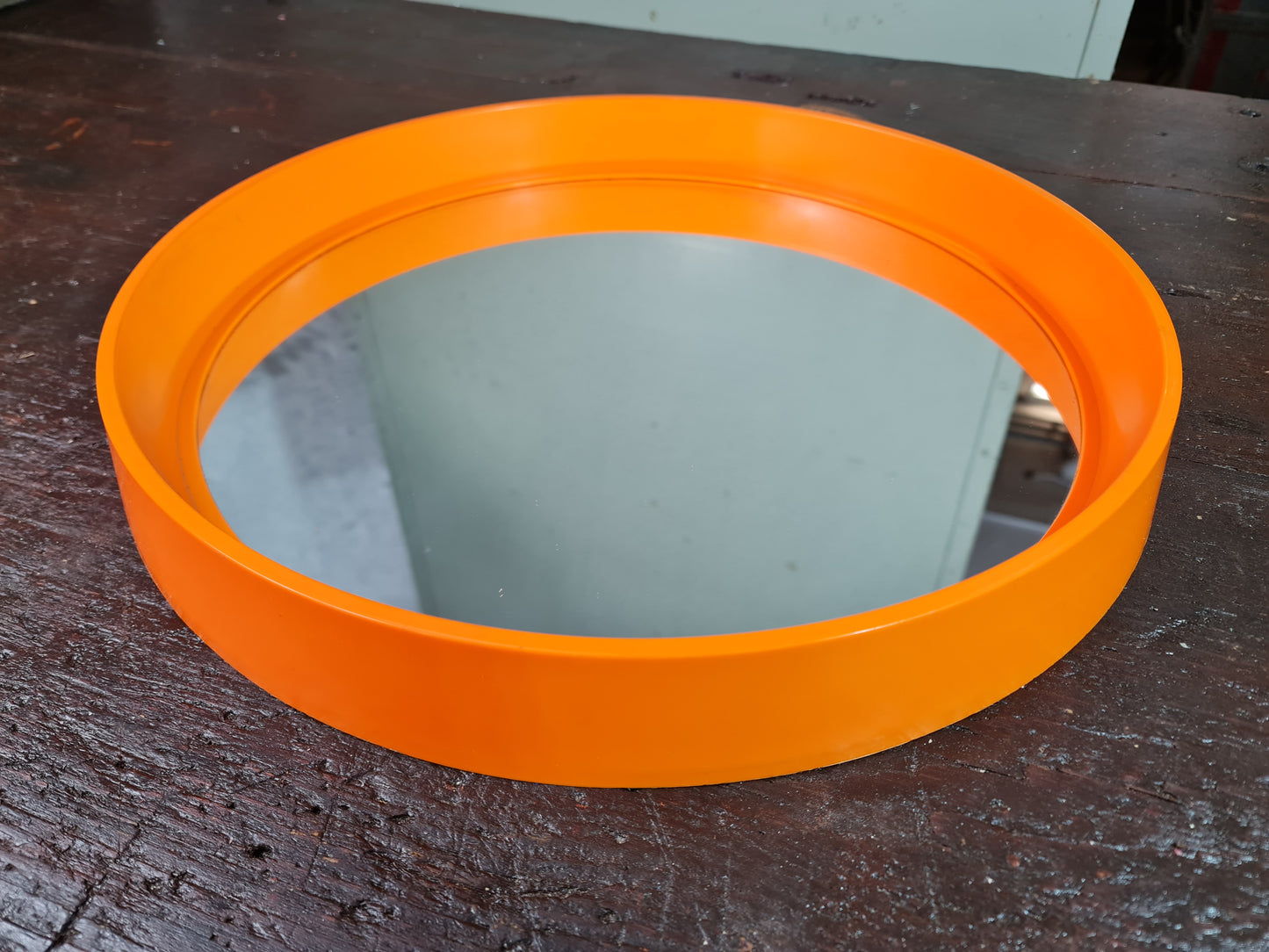 Orange Spiegel Wandspiegel Tablett 40 cm Kunststoff Design