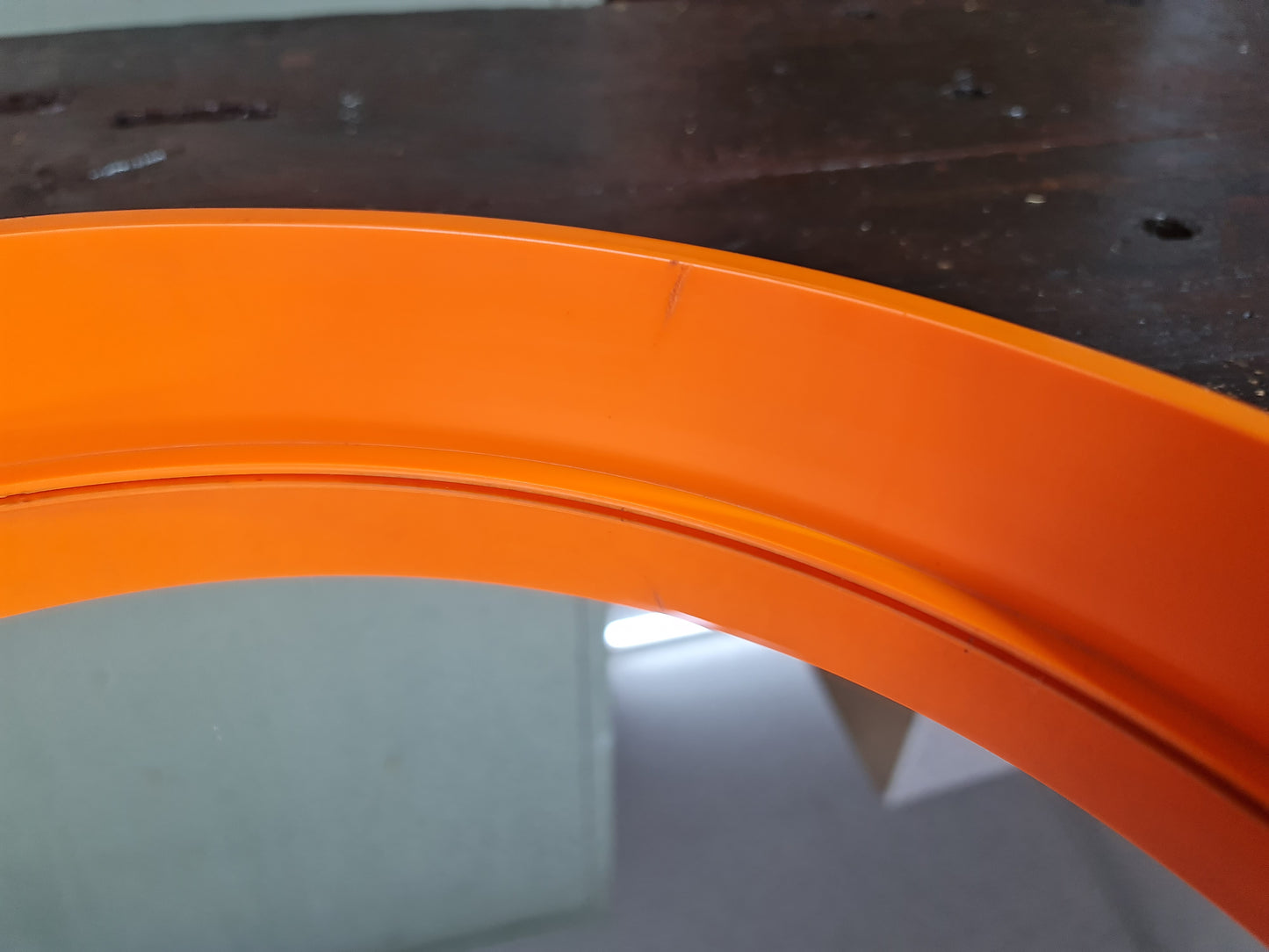 Orange Spiegel Wandspiegel Tablett 40 cm Kunststoff Design