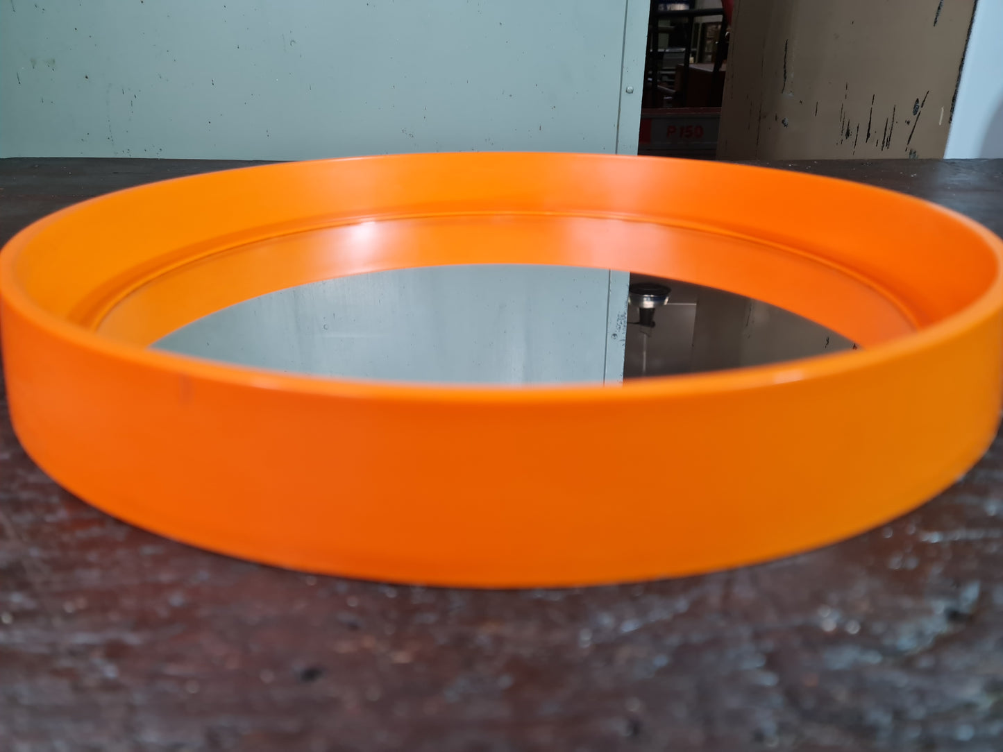 Orange Spiegel Wandspiegel Tablett 40 cm Kunststoff Design